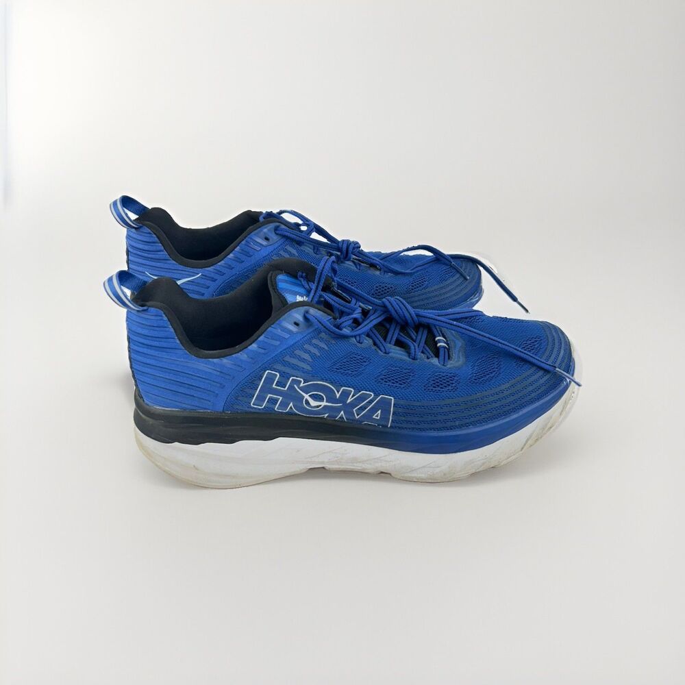 HOKA ONE ONE BONDI 6 Mens size 12 Blue Running Shoes Sneakers 1019269